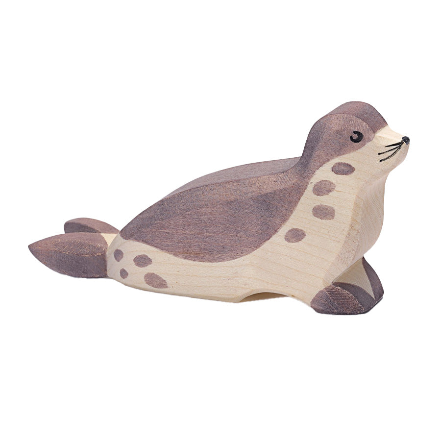 Seehund Kopf tief 2252 - Holzfigur von Ostheimer