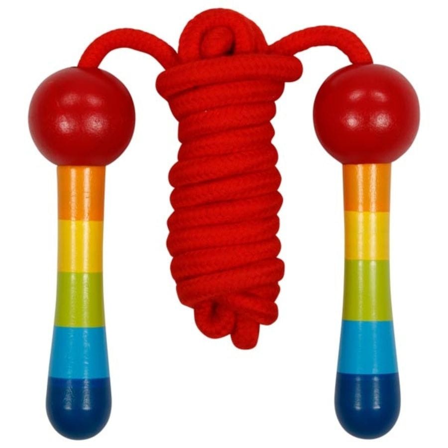 Goki Geschicklichkeitsspiele Goki Springseil Regenbogen – Kindgerechtes Springseil, Längenverstellbar, 200 cm