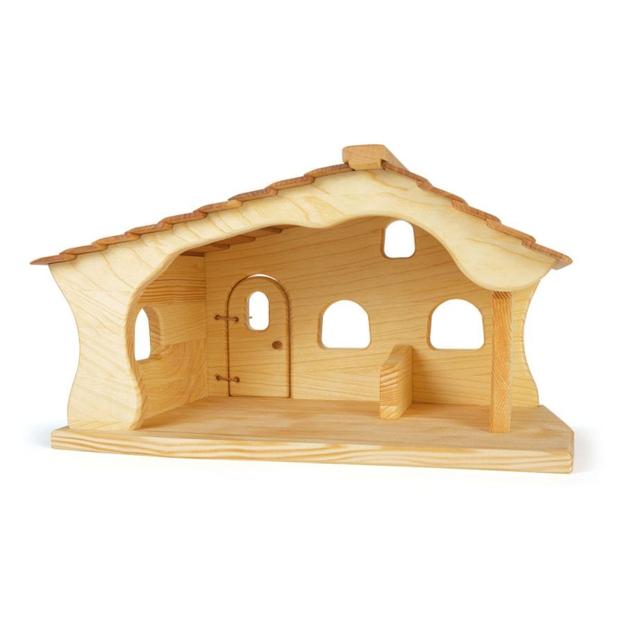 Ostheimer Holzfiguren Ostheimer Weihnachten Ostheimer Stall Krippenstall - Erlenholz - auch als Bauernhof verwendbar, ab 3 Jahre