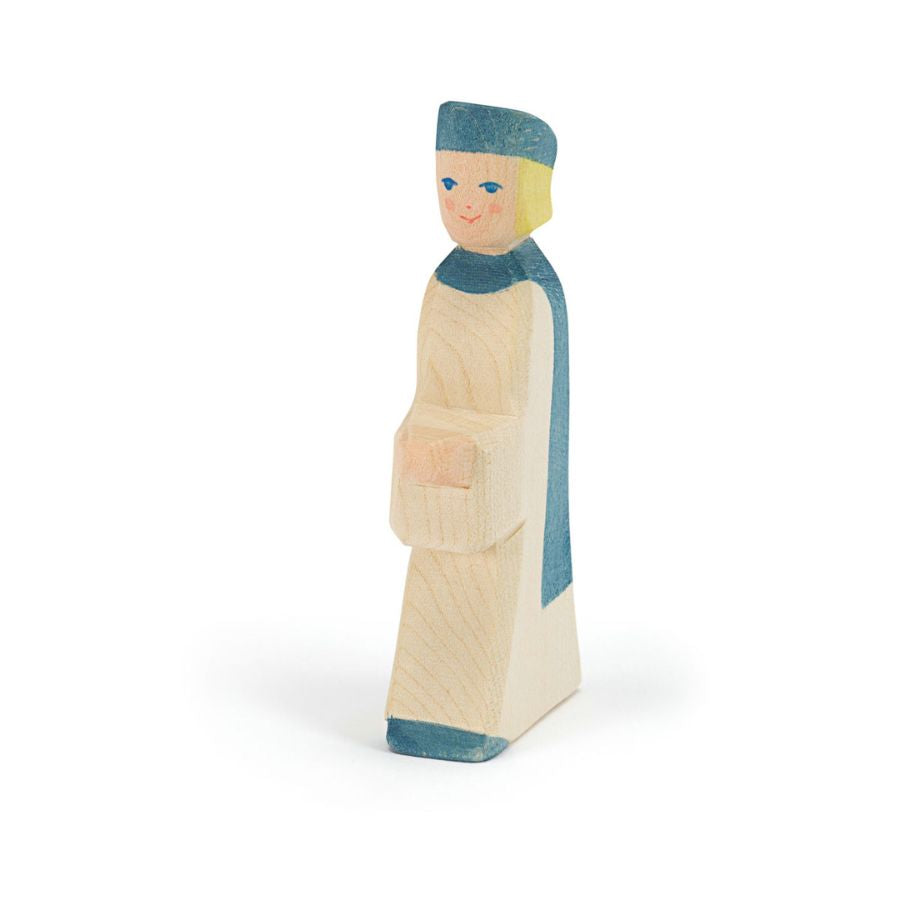 Ostheimer Sternsinger blau aus Ahornholz – handgefertigte Holzfigur, ab 3 Jahre
