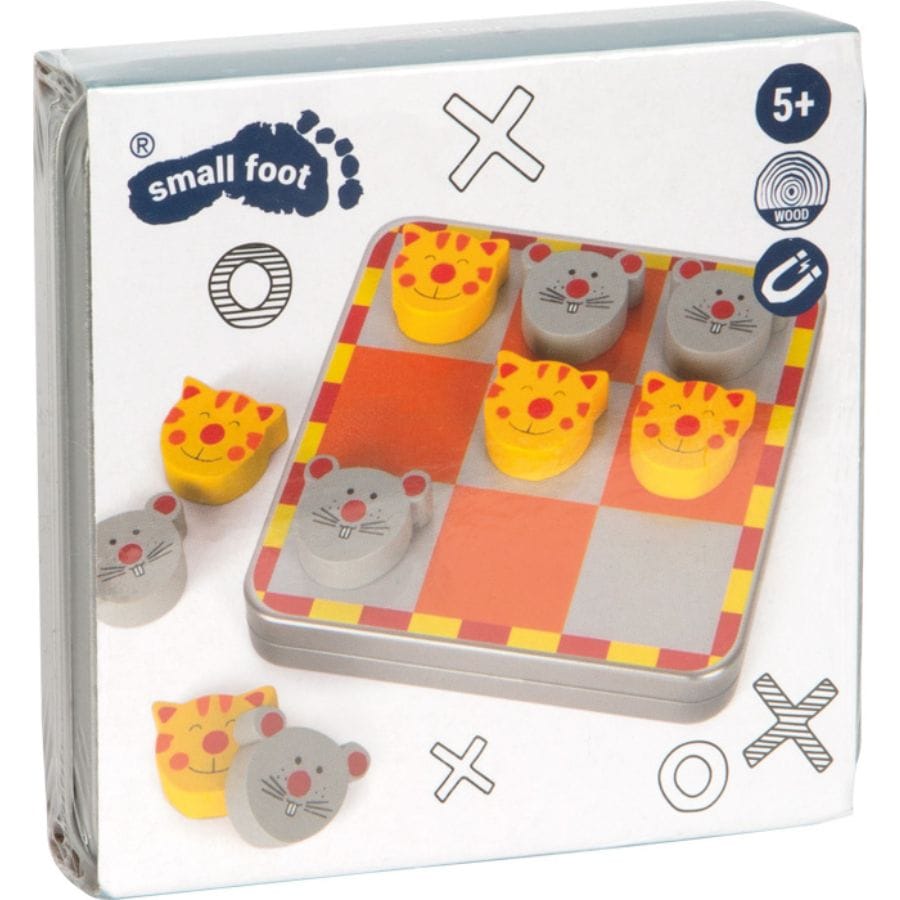 Legler Gesellschaftsspiel small foot – Tic Tac Toe „Katz & Maus“ – Reiseversion ab 5 Jahren