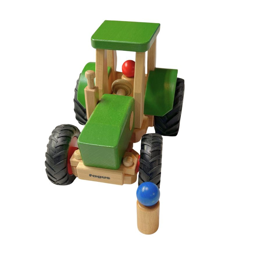 fagus Traktor XXL All-Road mit 2 Holzfiguren und gummierten Rädern