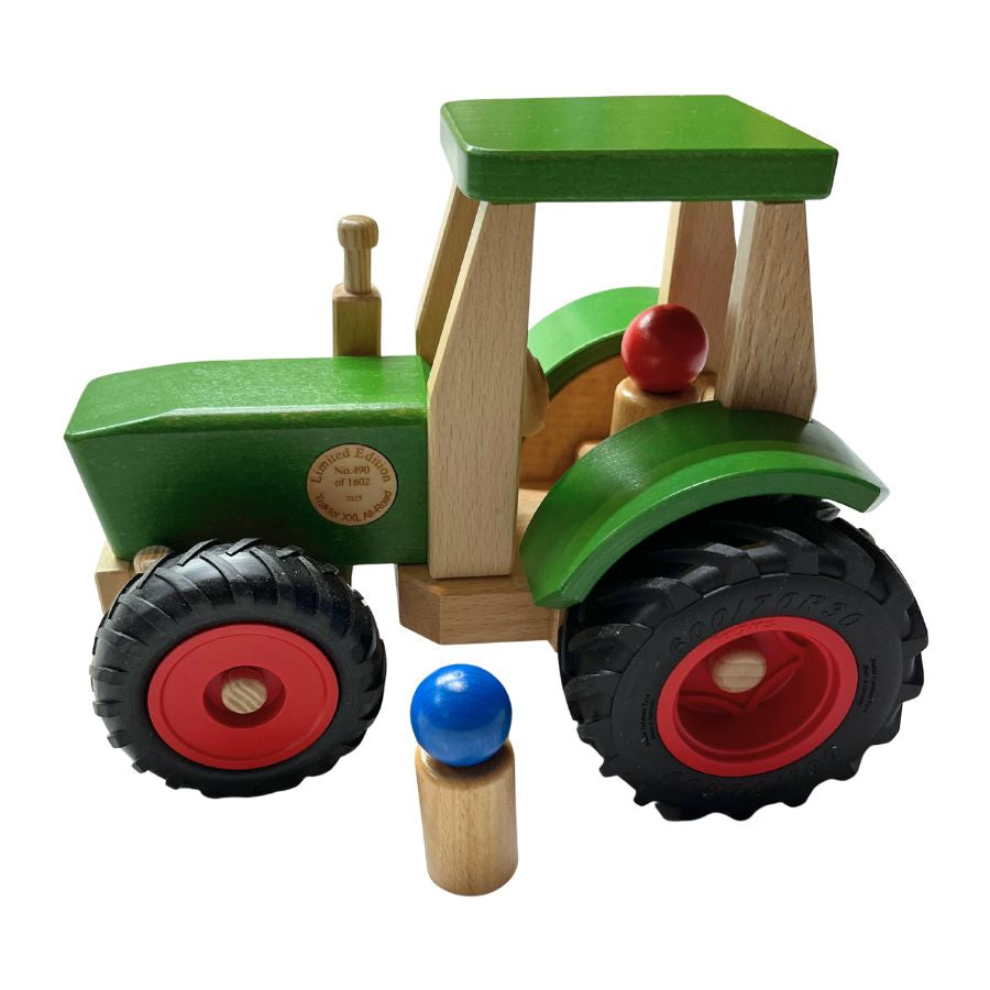 fagus Traktor XXL All-Road mit 2 Holzfiguren und gummierten Rädern