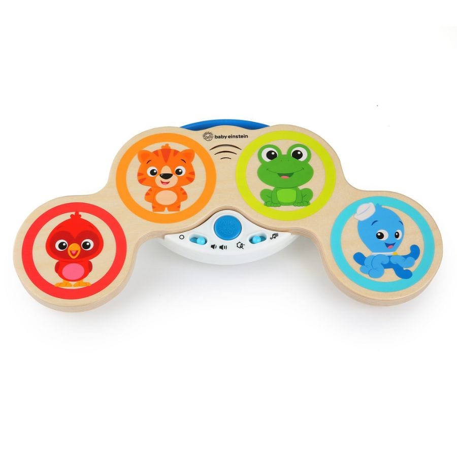 Hape Baby-Aktiv-Spielzeug Babytrommler mit Cap-Touch-Technologie – Musikspielzeug aus Holz ab 6 Monaten