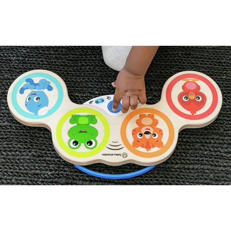 Hape Baby-Aktiv-Spielzeug Babytrommler mit Cap-Touch-Technologie – Musikspielzeug aus Holz ab 6 Monaten