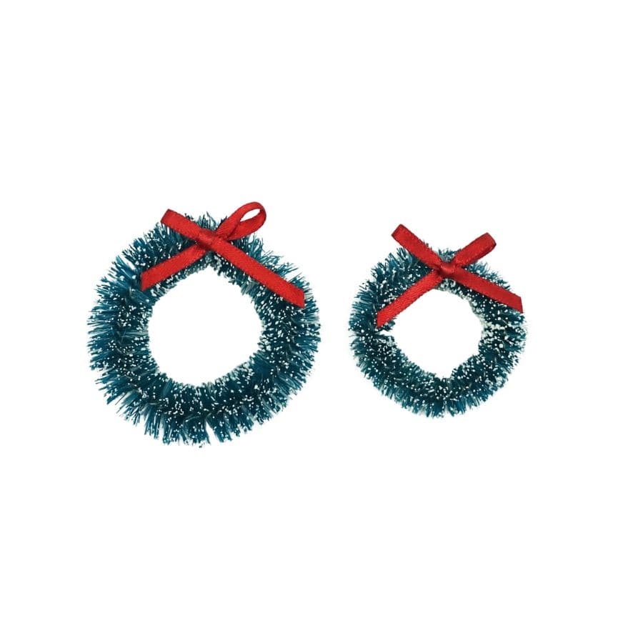 Tanner Dekoration Tanner Wichtel Türkränze – 2 grüne Weihnachtskränze mit roter Schleife für die Wichtelwelt