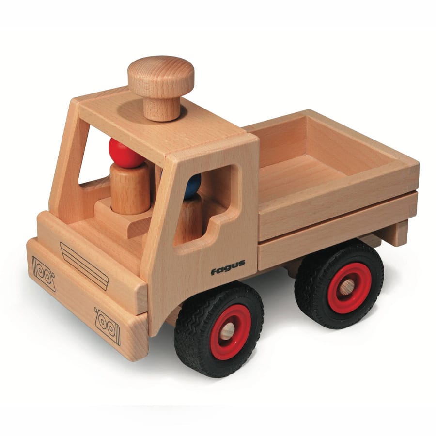 Fagus Holzfahrzeug Fagus Unimog – Holzfahrzeug mit 2 Figuren, ab 2 Jahren