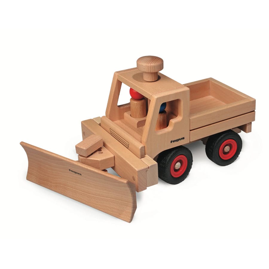 Fagus Holzfahrzeug Fagus Schneepflug für Unimog & LKW – Holzspielzeug ab 3 Jahren