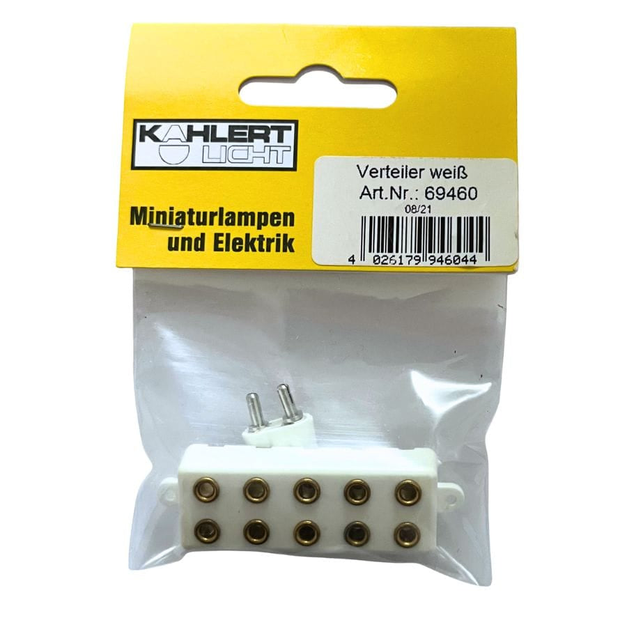 Kahlert Puppenhaus-Zubehör Verteiler weiß – 5 Steckplätze für Puppenhaus-Elektrik (3,5 V) Kahlert, ab 3 Jahre