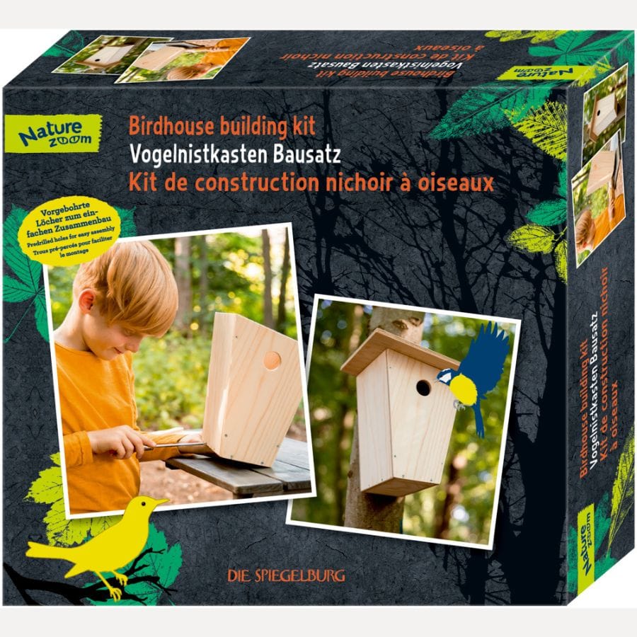 Spiegelburg Holzbausatz Vogelnistkasten Bausatz Nature Zoom – Nistkasten aus Holz zum Selberbauen ab 8 Jahre