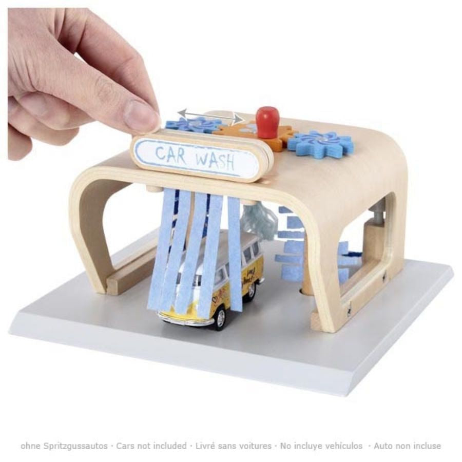 goki Waschanlage „PowerClean“ – Holz-Waschanlage mit drehbaren Bürsten, ab 3 Jahre