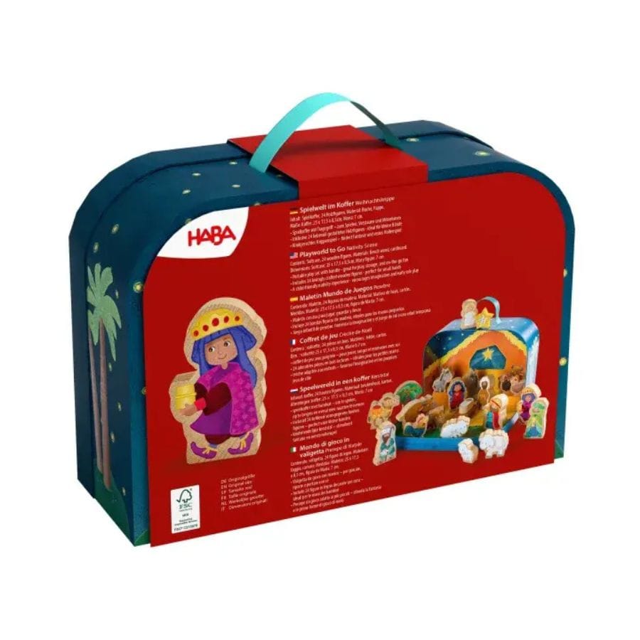 Haba Weihnachtskrippe HABA Spielkoffer Weihnachtskrippe mit 24 Holzfiguren – ab 18 Monaten - NEU
