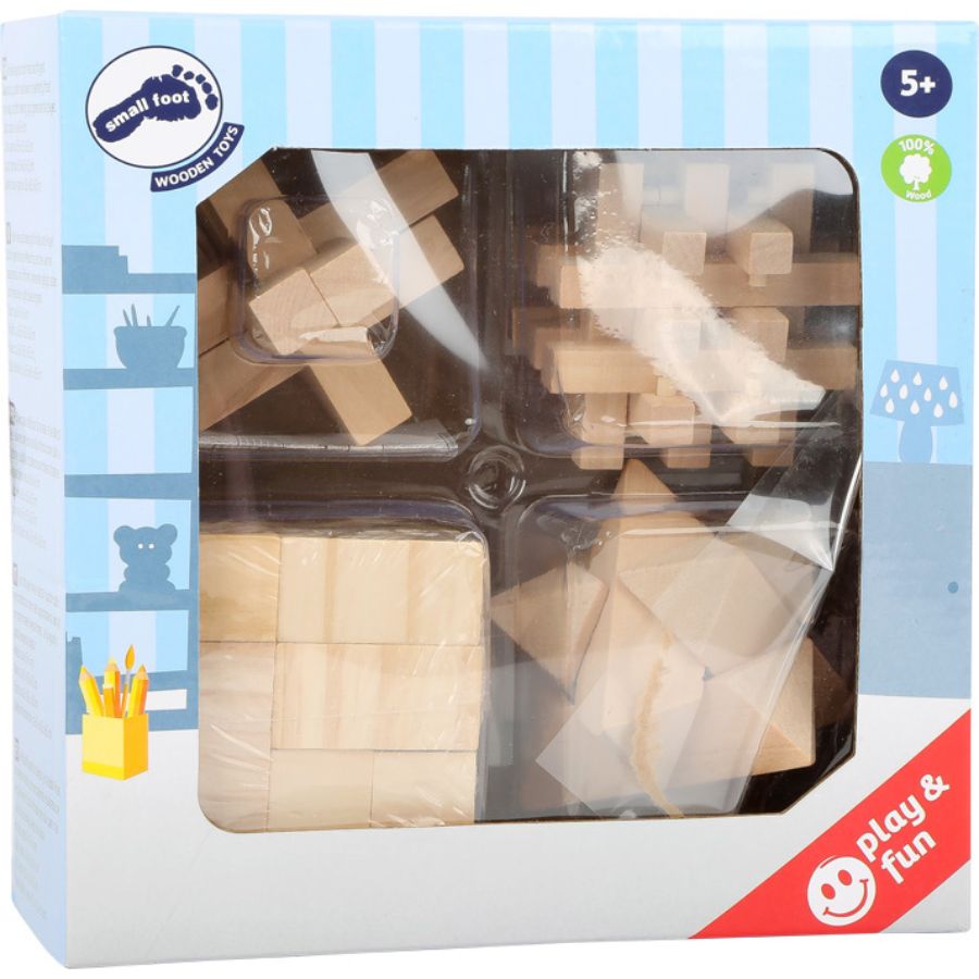 small foot – Geschicklichkeitsspiele „Woody“ – 4er Holz-Knobelset ab 5 Jahren