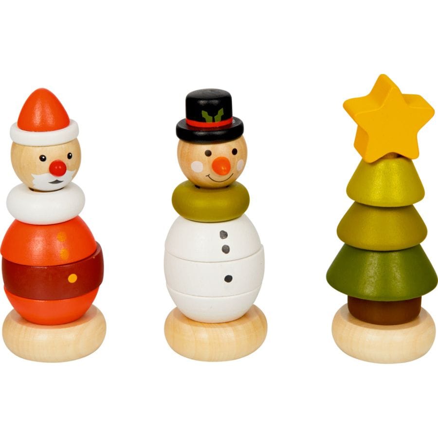 Spiegelburg Sortier-, Stapel- & Steckspielzeug Spiegelburg Holz-Stapelfigur „Wintertiere im Weihnachtswald“ – ab 12 Monate