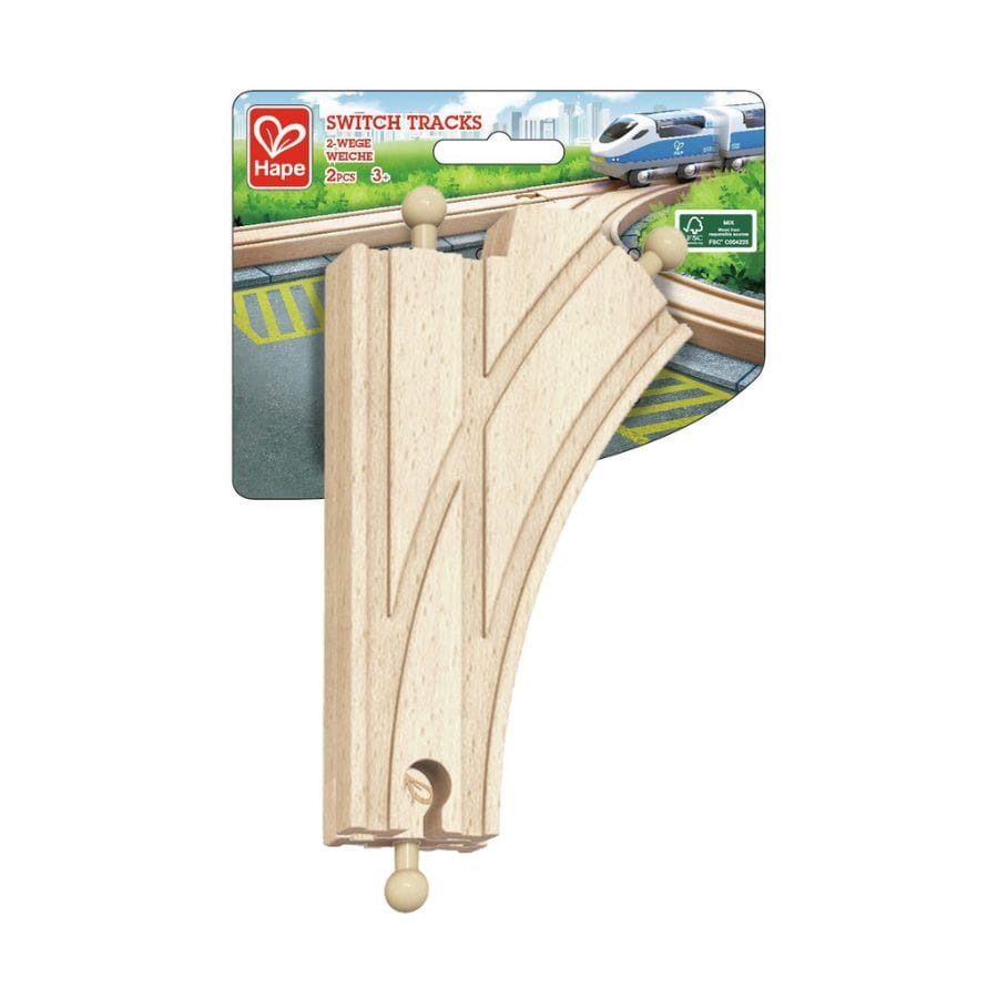 Hape Züge & Eisenbahnsets Hape – Y-Eisenbahnschienen aus Holz, Weichen, 2 Stück, ab 3 Jahren