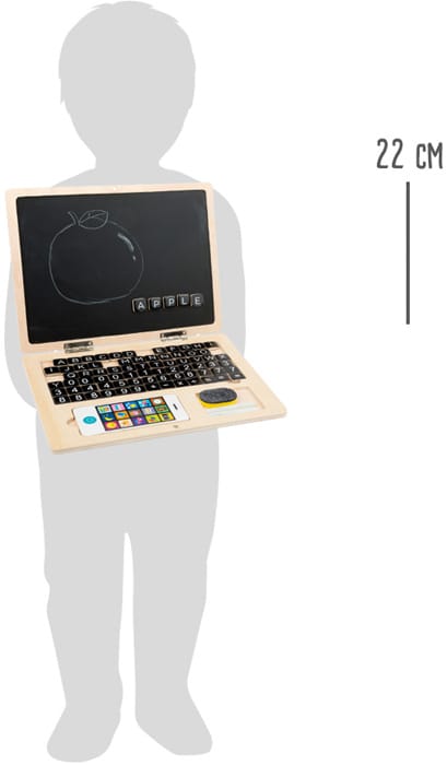 Legler Lernspielzeug Holz-Laptop mit Magnettafel