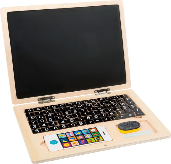 Legler Lernspielzeug Holz-Laptop mit Magnettafel