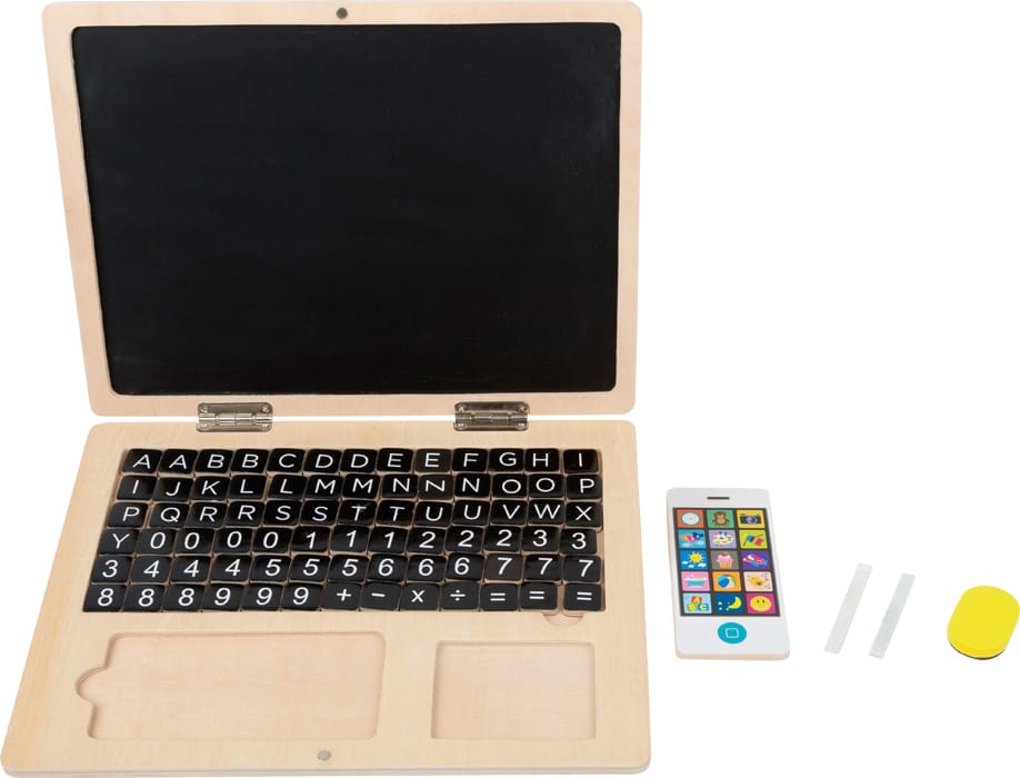 Legler Lernspielzeug Holz-Laptop mit Magnettafel