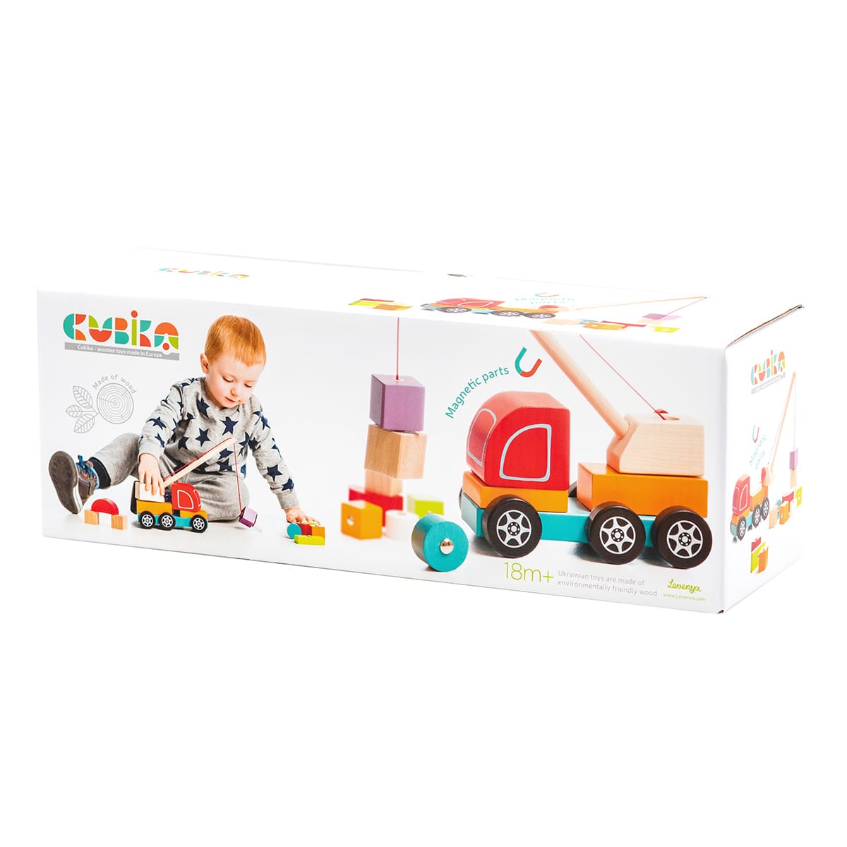 Cubika Holzfahrzeug Kranfahrzeug "Crane Truck"