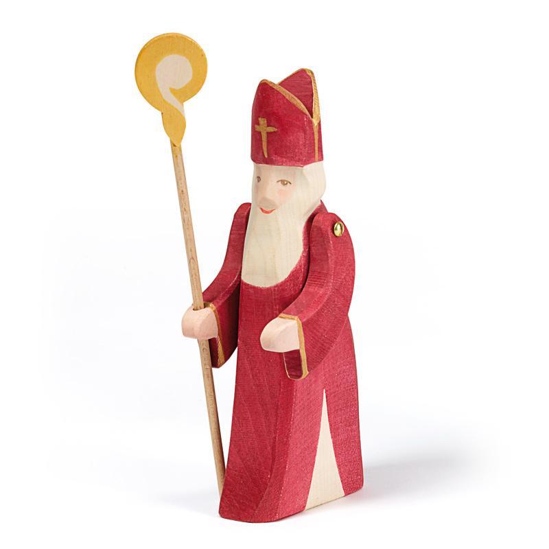 St. Nikolaus mit Stab II - Ostheimer Holzfigur