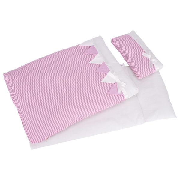 Goki Puppenbettzeug rosa Streifen