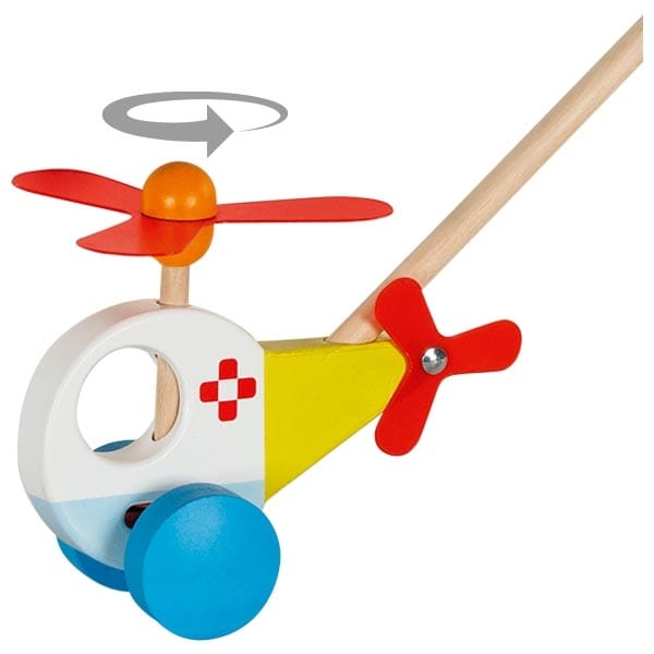 Goki Zieh- & Schiebespielzeug Schiebefahrzeug Helikopter