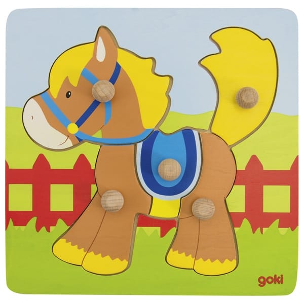 Goki Holzsteckpuzzle Steckpuzzle Pferd