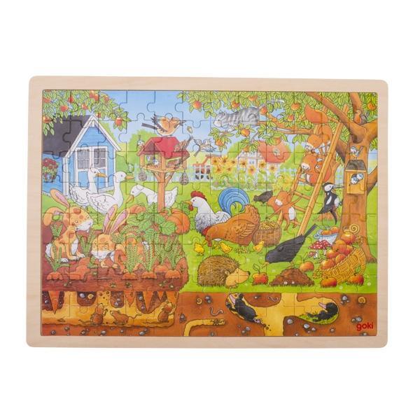 Goki Puzzle Einlegepuzzle Unser Garten 96 Teile