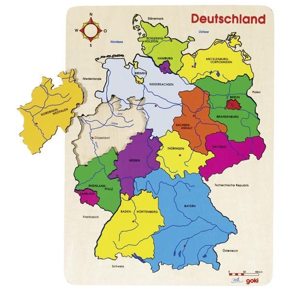 Puzzle Bundesländer Deutschland aus Holz