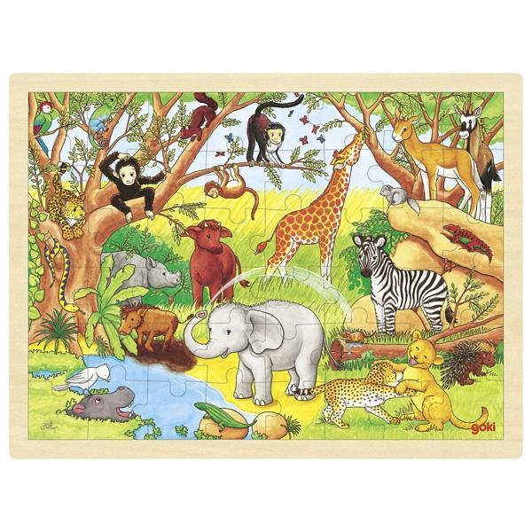 Goki Puzzle Einlegepuzzle Afrika 48 Teile
