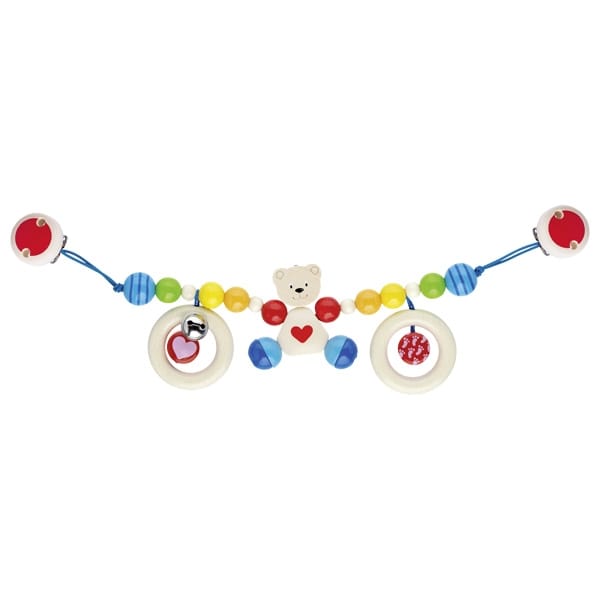 goki Kinderwagenkette Kinderwagenkette Herzbär mit Clips