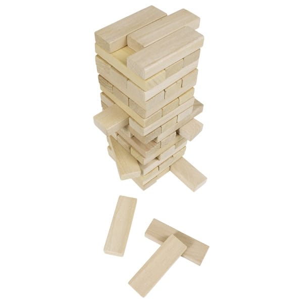 Goki Geschicklichkeitsspiele Goki Wackelturm aus Holz, natur oder bunt, ab 4 Jahre, Geschicklichkeit