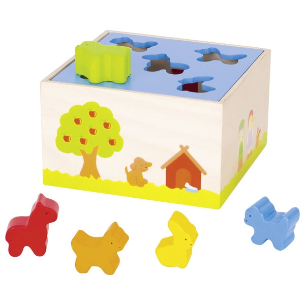 Sortierspiel Bauernhof aus Holz goki