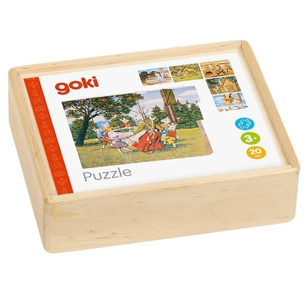 Goki Würfel-Puzzle Goki Würfelpuzzle Märchen 20 Teile aus Holz, ab 4 Jahre