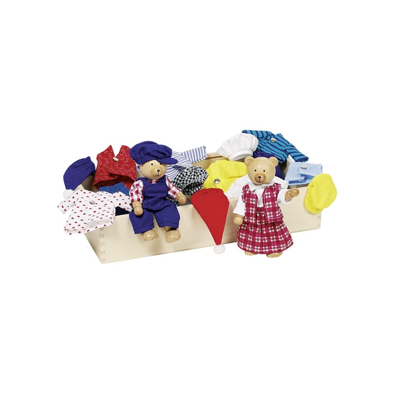 Goki Zubehör für Puppen & Actionfiguren Biegepuppen Bärchens Klamottenkiste