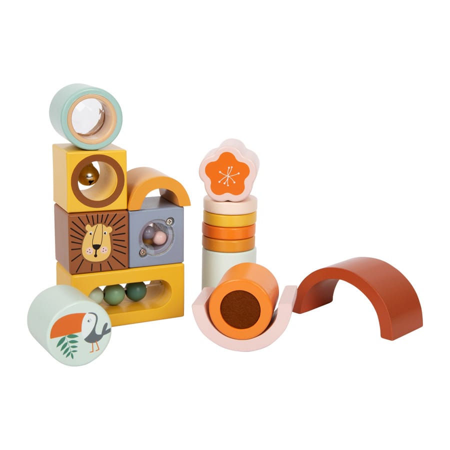 Legler Bausteine & Bauspielzeug Small foot Entdeckerbausteine Safari aus Holz, ab 12 Monate
