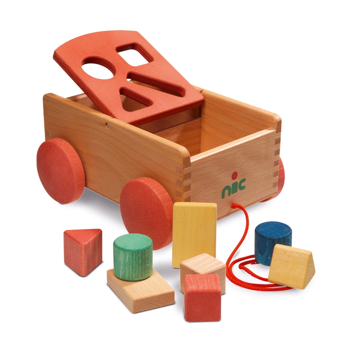 nic Sortier-, Stapel- & Steckspielzeug Nic Formenwagen - Bio, Holzwagen, ab 1 Jahr