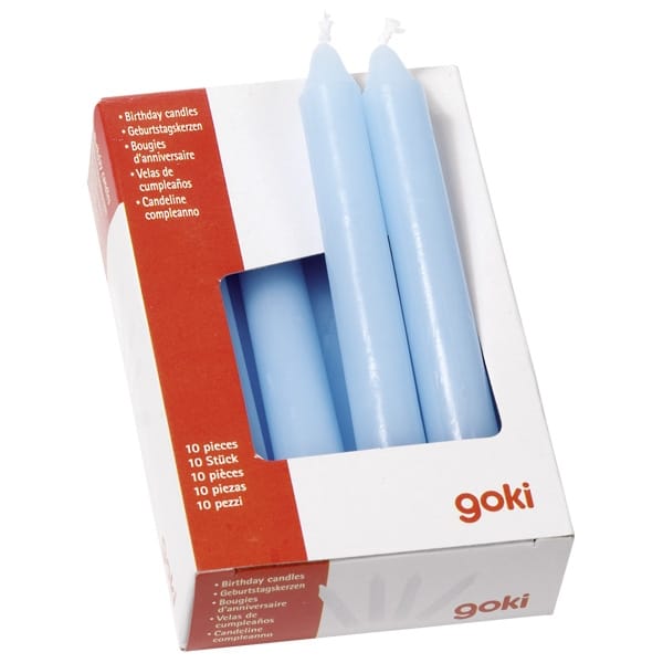 Goki Kerzen Blau Geburtstagskerzen 10 Stück blau, rosa oder weiß