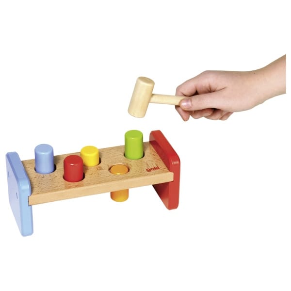 Goki Hammerspiel Goki Hammerbank, mit 5 bunten Holzstäben, ab 2 Jahre
