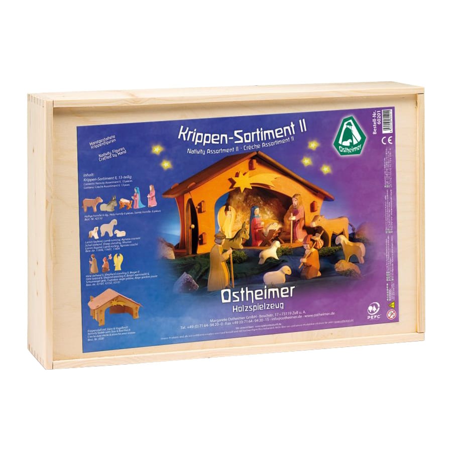 Ostheimer Holzfiguren Ostheimer Weihnachten Ostheimer Krippen-Sortiment II 13-tlg. handgefertigt, aus Holz, ab 3 Jahre