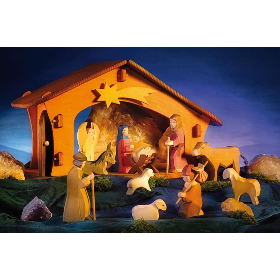 Ostheimer Holzfiguren Ostheimer Weihnachten Ostheimer Krippen-Sortiment II 13-tlg. handgefertigt, aus Holz, ab 3 Jahre