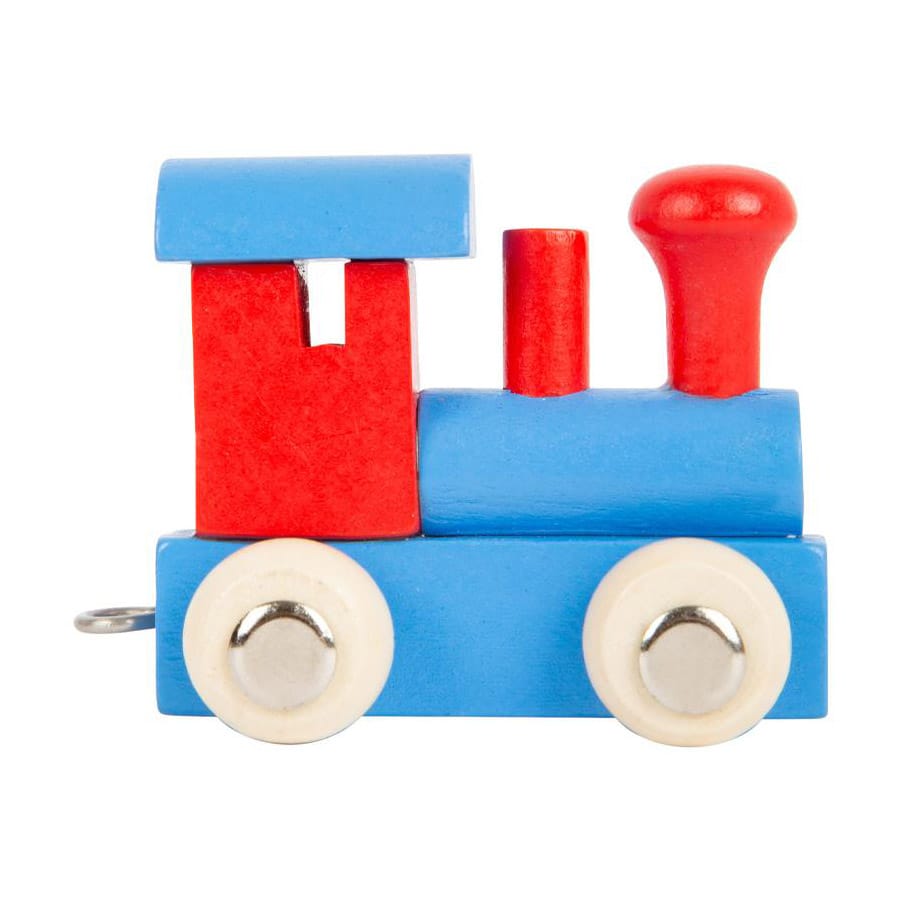 Legler Dekoration Lok blau-rot Buchstabenzug Namenszug aus Holz – Personalisierte Geschenkidee