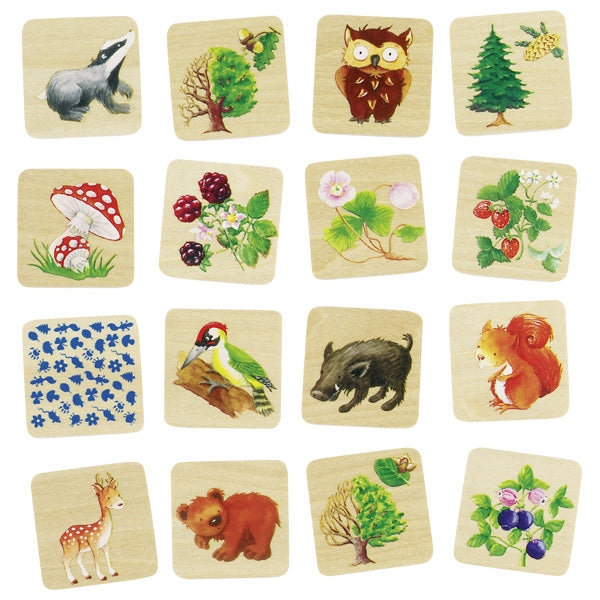 Memo Spiel aus Holz "Wald" goki 56869