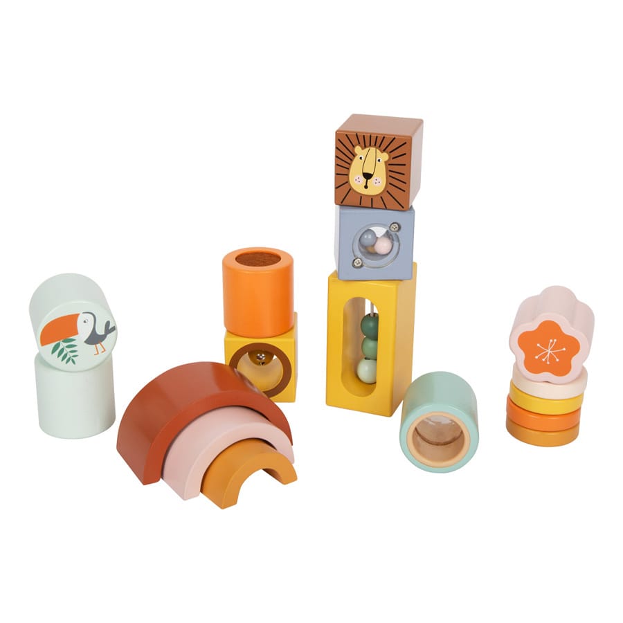 Legler Bausteine & Bauspielzeug Small foot Entdeckerbausteine Safari aus Holz, ab 12 Monate