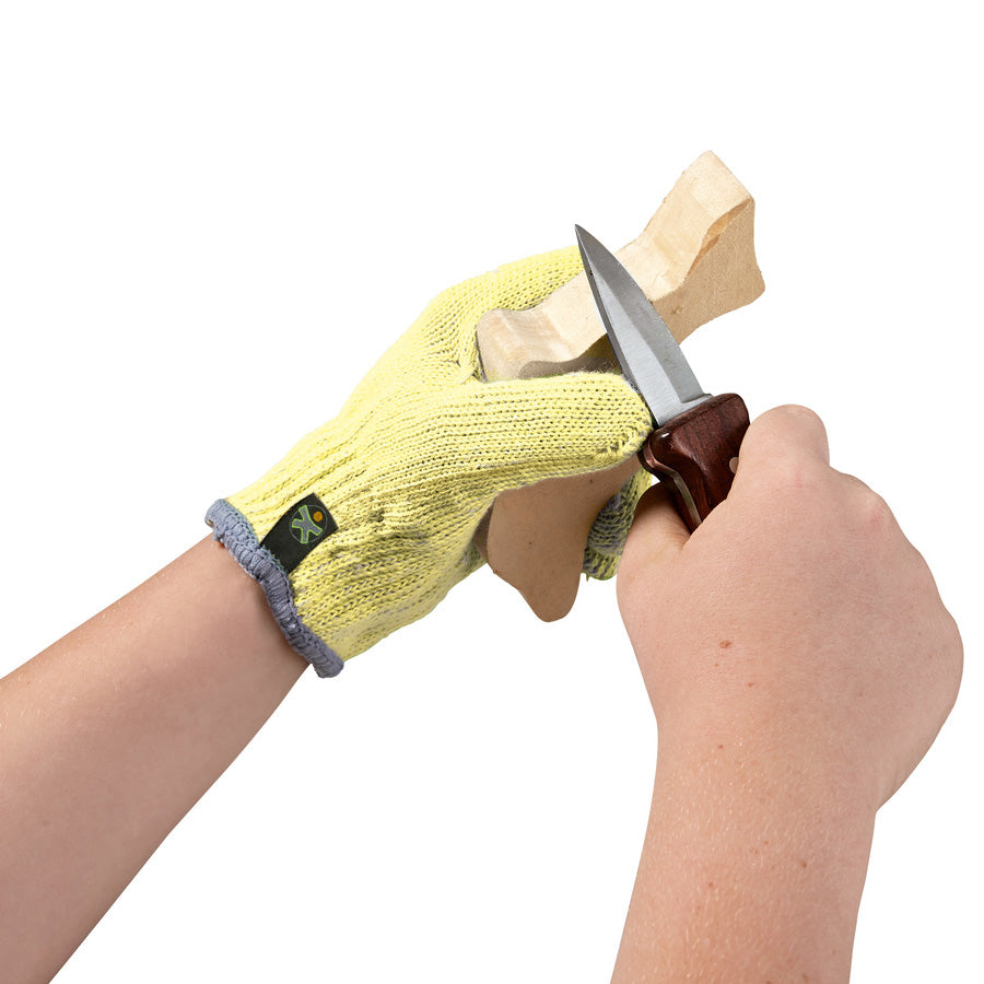 Set Schnitzhandschuh und Holz Rohling