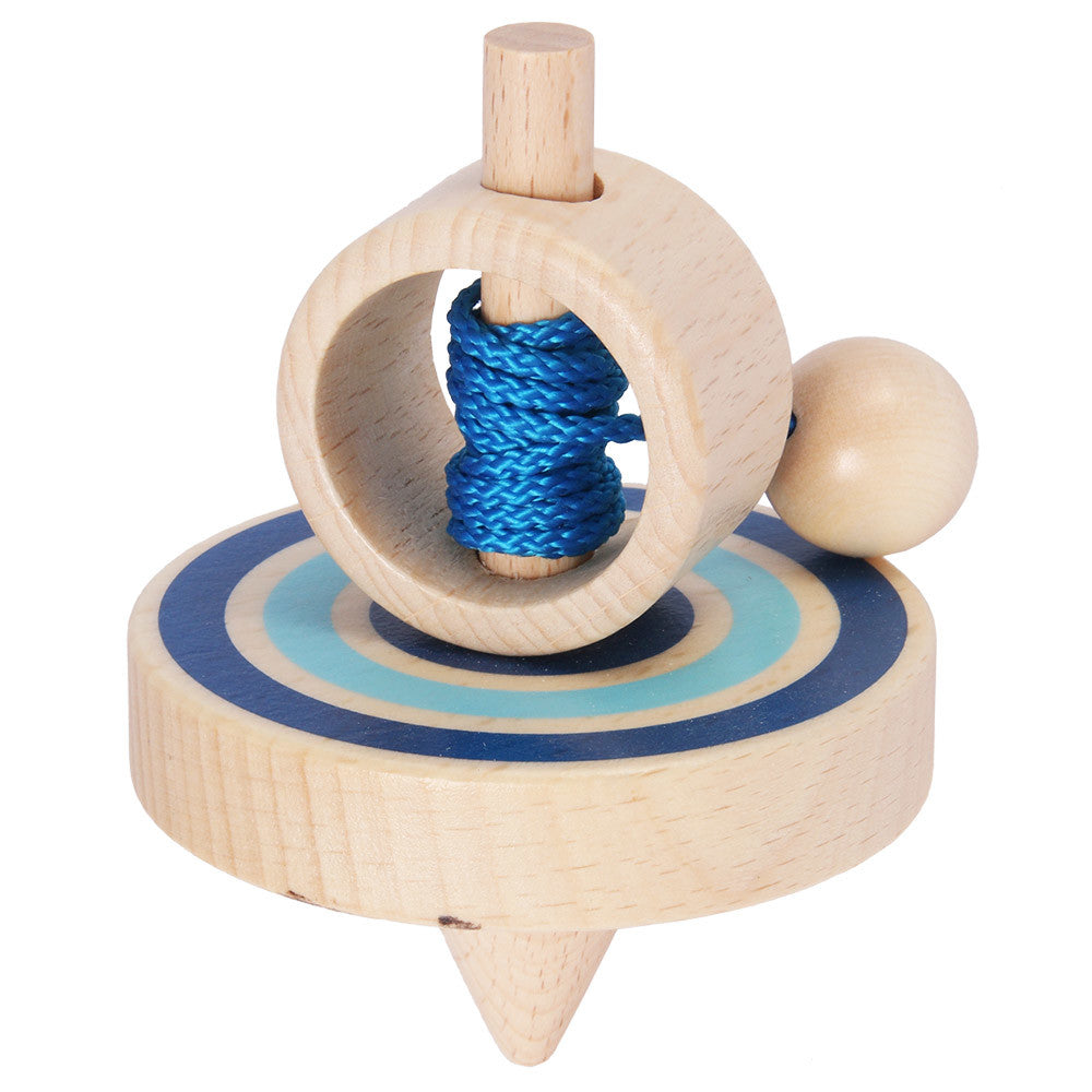 Holzkreisel mit bunten Ringen Holzspielzeug aus Deutschland
