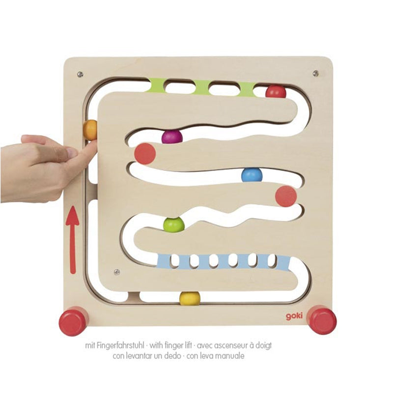 Kugelbahn mit Fingeraufzug für Kleinkinder