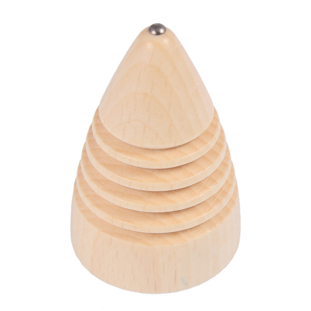 Peitschenkreisel aus Holz Unterseite