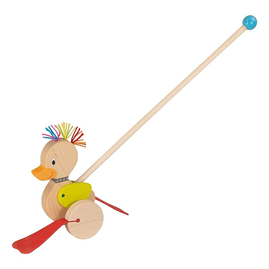 Goki Zieh- & Schiebespielzeug Schiebetier Punk-Ente