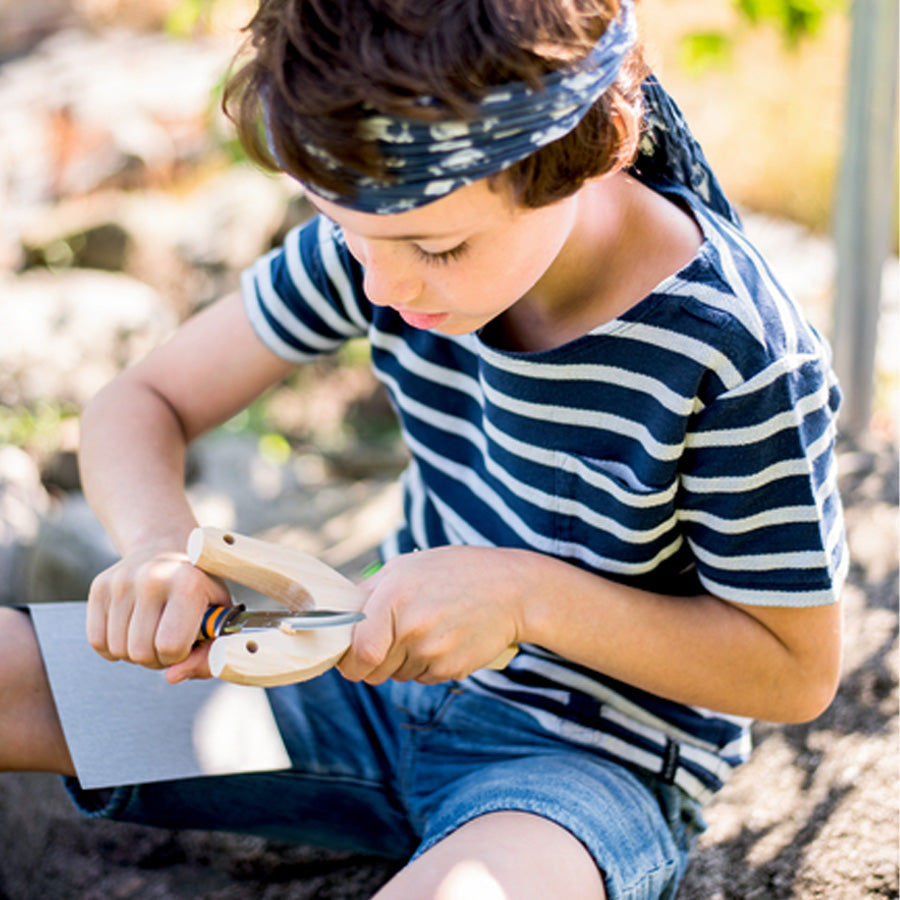 Spielzeug handwerklich Kinder Schnitzset Schleuder